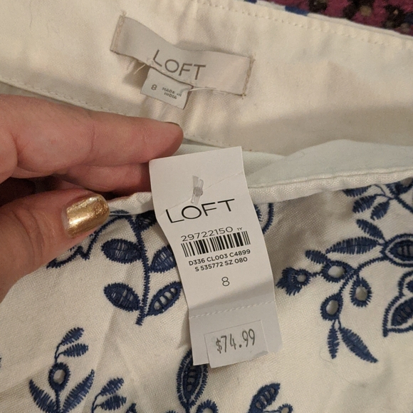 NWT LOFT floral embroidered shift skirt - Picture 2 of 4